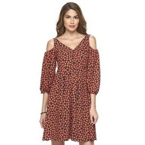 Disney | Alice Heart Print Cold Shoulder Dress